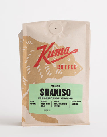 Kuma Coffee Ethiopia Shakiso coffee bag on a white background