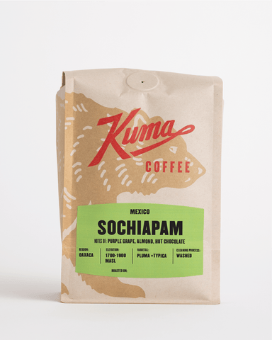 Kuma Coffee Sochiapam coffee package on a white background